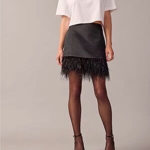 J. Crew Black Mini Skirt with Feathered Hem